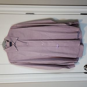 Tall 17-37 Lands' End Pinpoint Oxford Long Sleeve Button Down shirt washed red